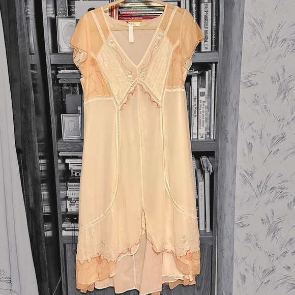 Nataya 2Pc Edwardian Tea Dress & Tunic Jacket Size XL Age of Love Ivory & Peach - Picture 5 of 16